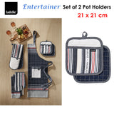 NNEDSZ Entertainer Charcoal Set of 2 Pot Holders 21 x 21 cm