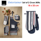 NNEDSZ Entertainer Charcoal Set of 2 Oven Mitts 18 x 33 cm