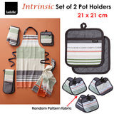 NNEDSZ Intrinsic Grey Set of 2 Pot Holders 21 x 21 cm