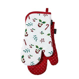 NNEDSZ Joyful Red Set of 2 Oven Mitts 18 x 33 cm