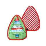 NNEDSZ Joyful Stripe Red Set of 2 Pot Mitts 17 x 24 cm