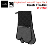NNEDSZ Professional Series Stripe Black Double Oven Mitt 20 x 94 cm