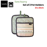 NNEDSZ Sanctuary Cream Set of 2 Pot Holders 21 x 21 cm