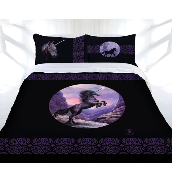 NNEDSZ Anne Stokes Black Unicorn Quilt Cover Set Queen