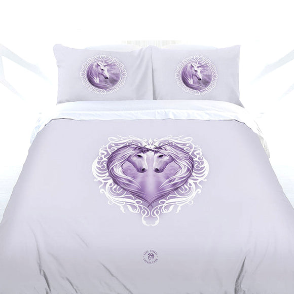 NNEDSZ Anne Stokes White Unicorn Quilt Cover Set King