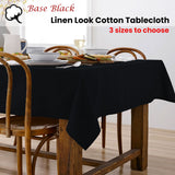 NNEDSZ Base Black Linen Look 100% Cotton Tablecloth 150 x 225 cm