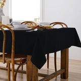 NNEDSZ Base Black Linen Look 100% Cotton Tablecloth 150 x 265 cm