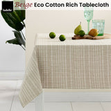 NNEDSZ Beige Eco Cotton Rich Tablecloth 150 x 225 cm