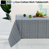 NNEDSZ Navy Eco Cotton Rich Tablecloth 150 x 265 cm