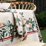 NNEDSZ Ladelle 100% Cotton Evergreen Festive Christmas Holiday Tablecloth 150 x 230 cm