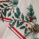NNEDSZ Ladelle 100% Cotton Evergreen Festive Christmas Holiday Tablecloth 150 x 230 cm