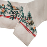 NNEDSZ Ladelle 100% Cotton Evergreen Festive Christmas Holiday Tablecloth 150 x 300 cm