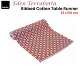 NNEDSZ Eden Terracotta Ribbed 100% Cotton Table Runner
