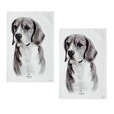 NNEDSZ Set of 2 Delightful Dogs Cotton Kitchen Tea Towels 50 x 70 cm Beagle