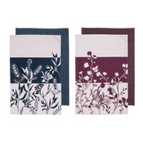 NNEDSZ Set of 4 Homespun Flower Cotton Kitchen Tea Towels 50 x 70 cm Mix