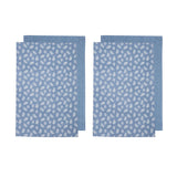 NNEDSZ Set of 4 Homespun Cotton Kitchen Tea Towels 50 x 70 cm Denim