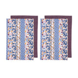 NNEDSZ Set of 4 Homespun Cotton Kitchen Tea Towels 50 x 70 cm Mulberry