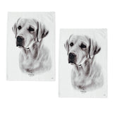 NNEDSZ Set of 2 Delightful Dogs Cotton Kitchen Tea Towels 50 x 70 cm Labrador