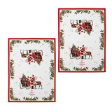 NNEDSZ Ashdene Magic of Christmas by Richard Macneil Set of 2 Cotton Kitchen Towels 50 x 70 cm