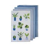 NNEDSZ Set of 5 Plant Life Cotton Kitchen Tea Towels 50 x 70 cm Blue