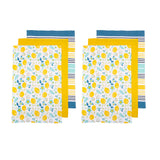 NNEDSZ Set of 6 Positano Cotton Kitchen Tea Towels 50 x 70 cm White