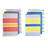 NNEDSZ Set of 6 Positano Stripe Cotton Kitchen Tea Towels 50 x 70 cm Mix