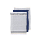 NNEDSZ Set of 3 Professional Series III Cotton Kitchen Tea Towels Navy 50 x 70 cm