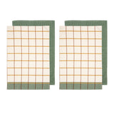 NNEDSZ Set of 4 Retreat Cotton Kitchen Tea Towels 50 x 70 cm Green