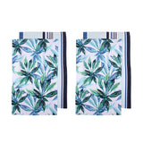 NNEDSZ Set of 4 Zest Leaves Green Cotton Kitchen Tea Towels 50 x 70 cm