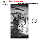 NNEDSZ Just Home Blue Eyes Stripes Tiger Bath Beach Towel