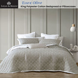 NNEDSZ Essex Olive Polyester Cotton Bedspread King