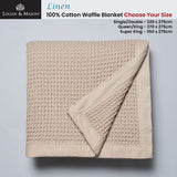 NNEDSZ Linen 100% Cotton Waffle Blanket Single/Double