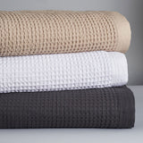 NNEDSZ White 100% Cotton Waffle Blanket Single/Double