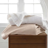 NNEDSZ White 100% Cotton Waffle Blanket Super King