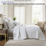NNEDSZ Private Collection Aerin Ivory 100% Cotton Coverlet Queen/King