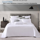 NNEDSZ Private Collection Cornell White 100% Cotton Matelasse Coverlet Queen/King
