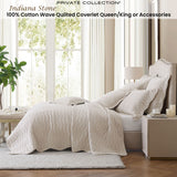 NNEDSZ Private Collection Indiana Stone 100% Cotton Wave Quilted Coverlet Queen/King