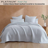 NNEDSZ Platinum Collection Kayo Fog Cotton Stone Wash Quilted Coverlet Queen/King