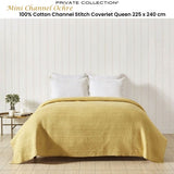 NNEDSZ Private Collection Channel Ochre 100% Cotton Channel Stitch Coverlet Queen