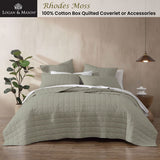 NNEDSZ Rhodes Moss 100% Cotton Box Quilted Coverlet Single/Double