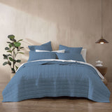NNEDSZ Rhodes Steel 100% Cotton Box Quilted Coverlet Single/Double