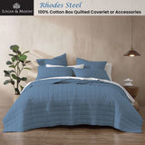NNEDSZ Rhodes Steel 100% Cotton Box Quilted Coverlet Queen/King
