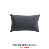 NNEDSZ Platinum Collection Kayo Charcoal 100% Cotton Oblong Filled Cushion 30 x 50cm