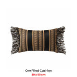 NNEDSZ Davinci Massimo Black Oblong Filled Cushion 30 x 50cm