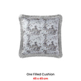 NNEDSZ Davinci Trieste Silver Square Filled Cushion 45 x 45cm