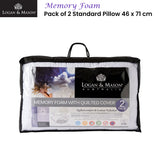 NNEDSZ Pack of 2 Memory Foam Standard Pillow 46 x 71 cm