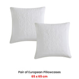NNEDSZ Private Collection Pair of Aerin Ivory 100% Cotton European Pillowcases