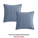 NNEDSZ Platinum Collection Pair of Ascot Steel European Pillowcases 65 x 65 + 16cm