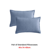 NNEDSZ Platinum Collection Pair of Ascot Steel Standard Pillowcases 48 x 73 + 20cm