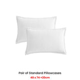NNEDSZ Platinum Collection Pair of Ascot White Standard Pillowcases 48 x 73 + 20cm